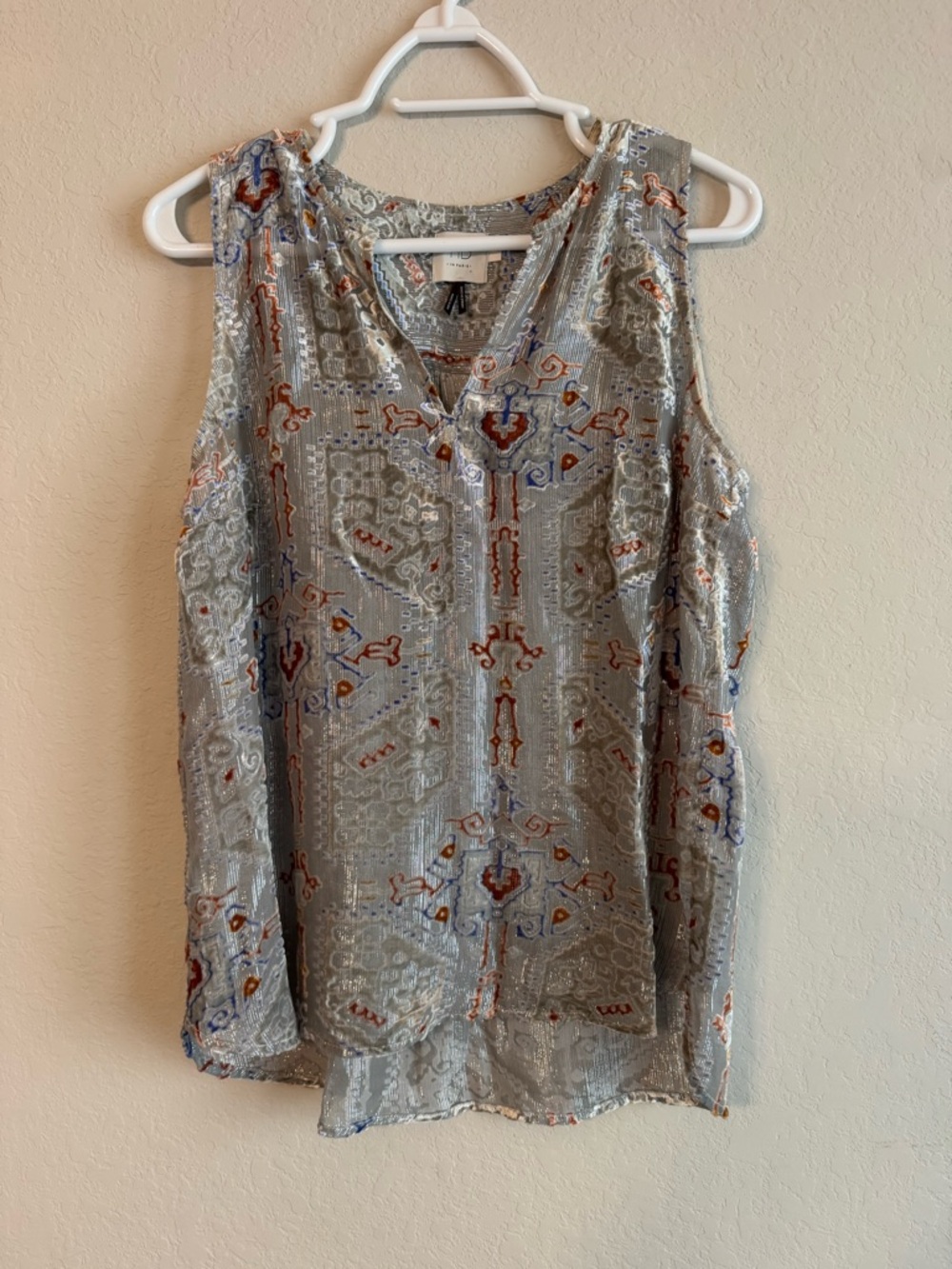 Anthropologie Metallic Shimmery Tank Top